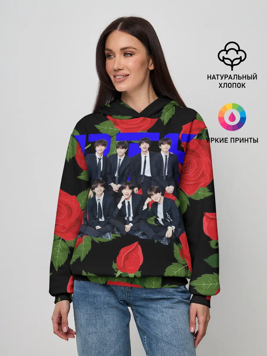 Женское худи / BTS Roses | Black
