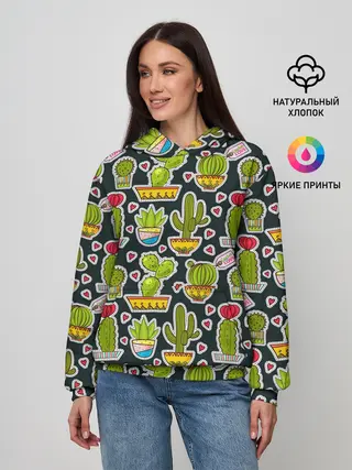 Женское худи / Кактусы