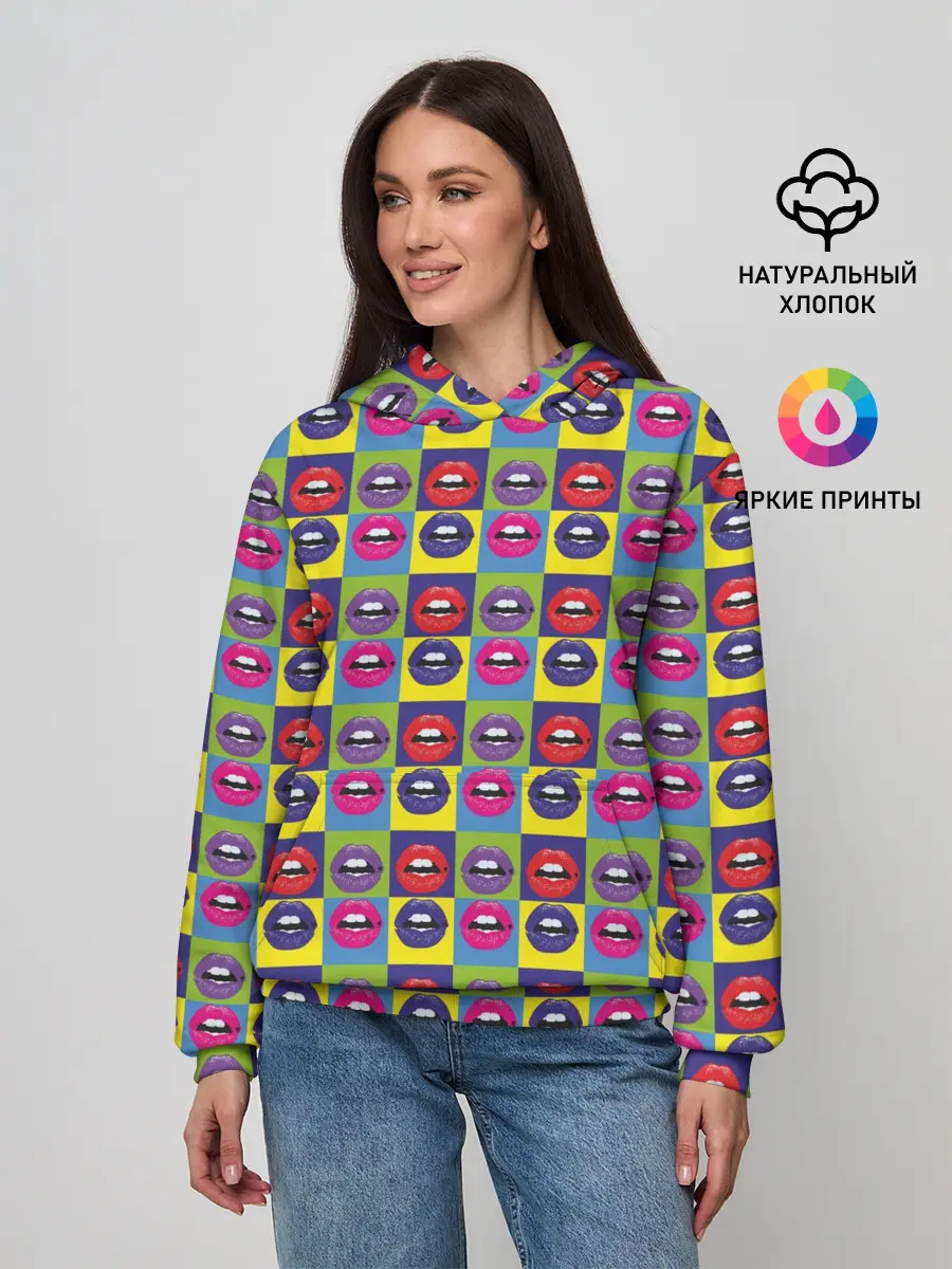 Женское худи / Губы. Поп-арт