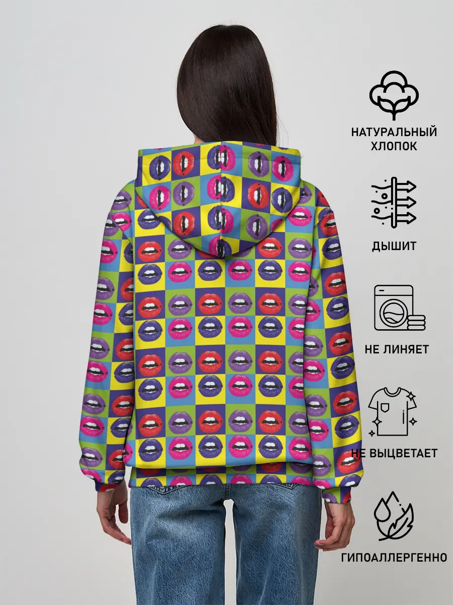 Женское худи / Губы. Поп-арт