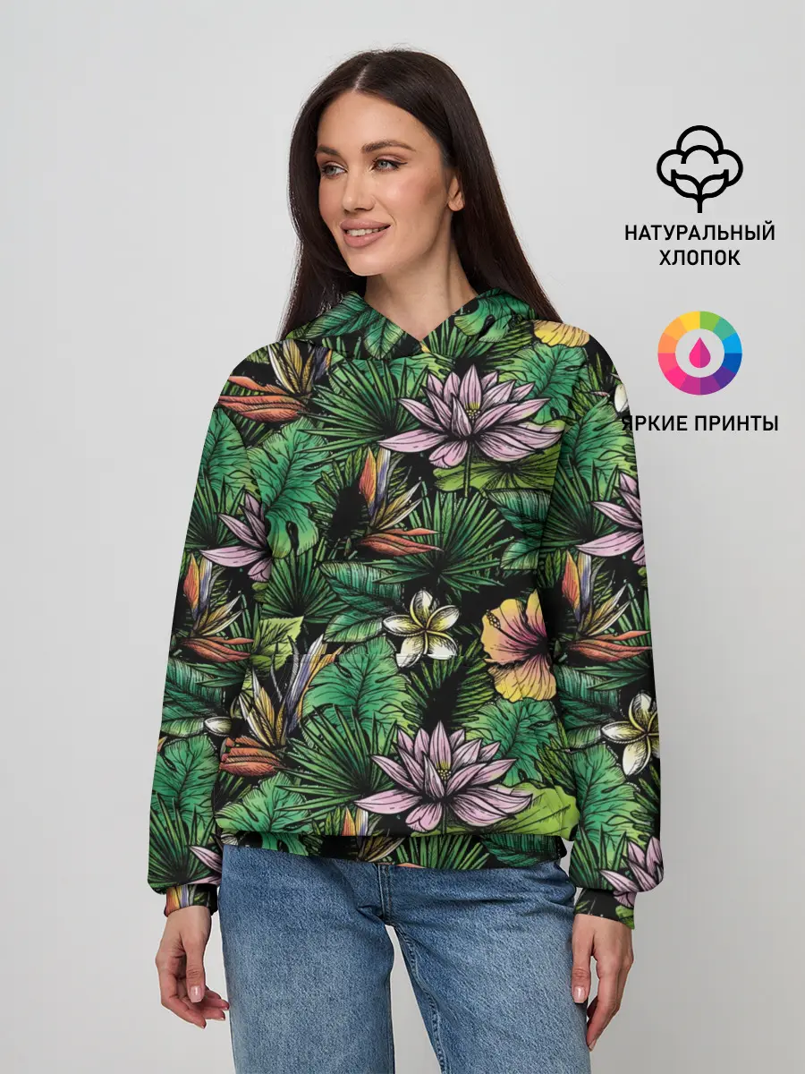 Женское худи / Летние цветы