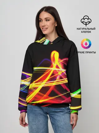 Женское худи / АБСТРАКТНЫЕ ЛУЧИ