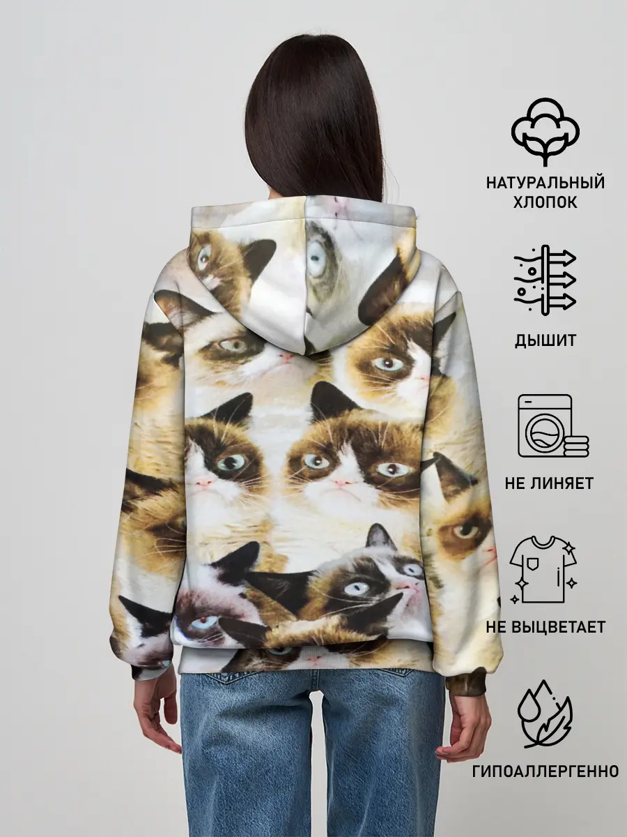 Женское худи / КОТ МЕМ