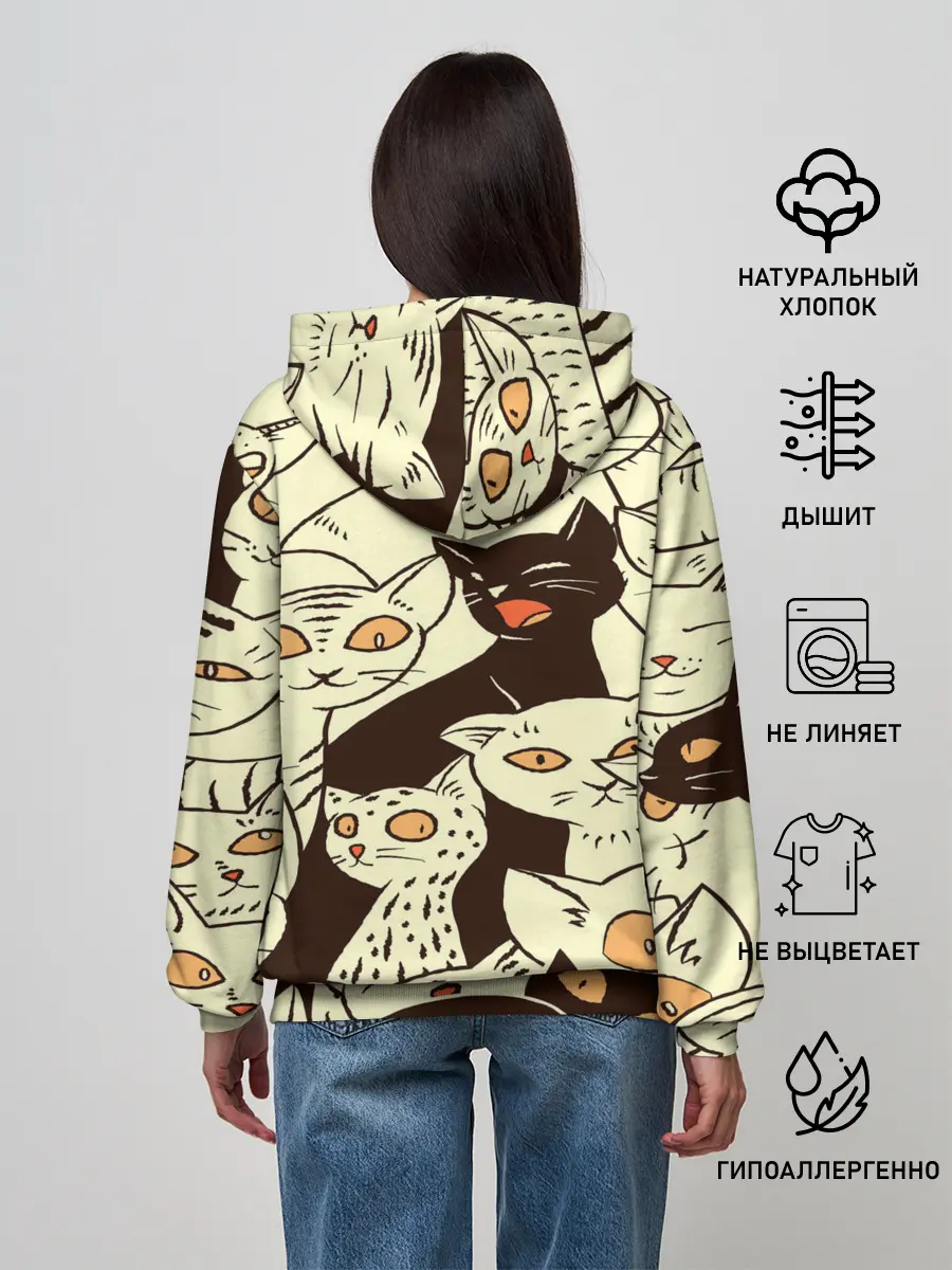 Женское худи / КОТЯТА ПАТТЕРН