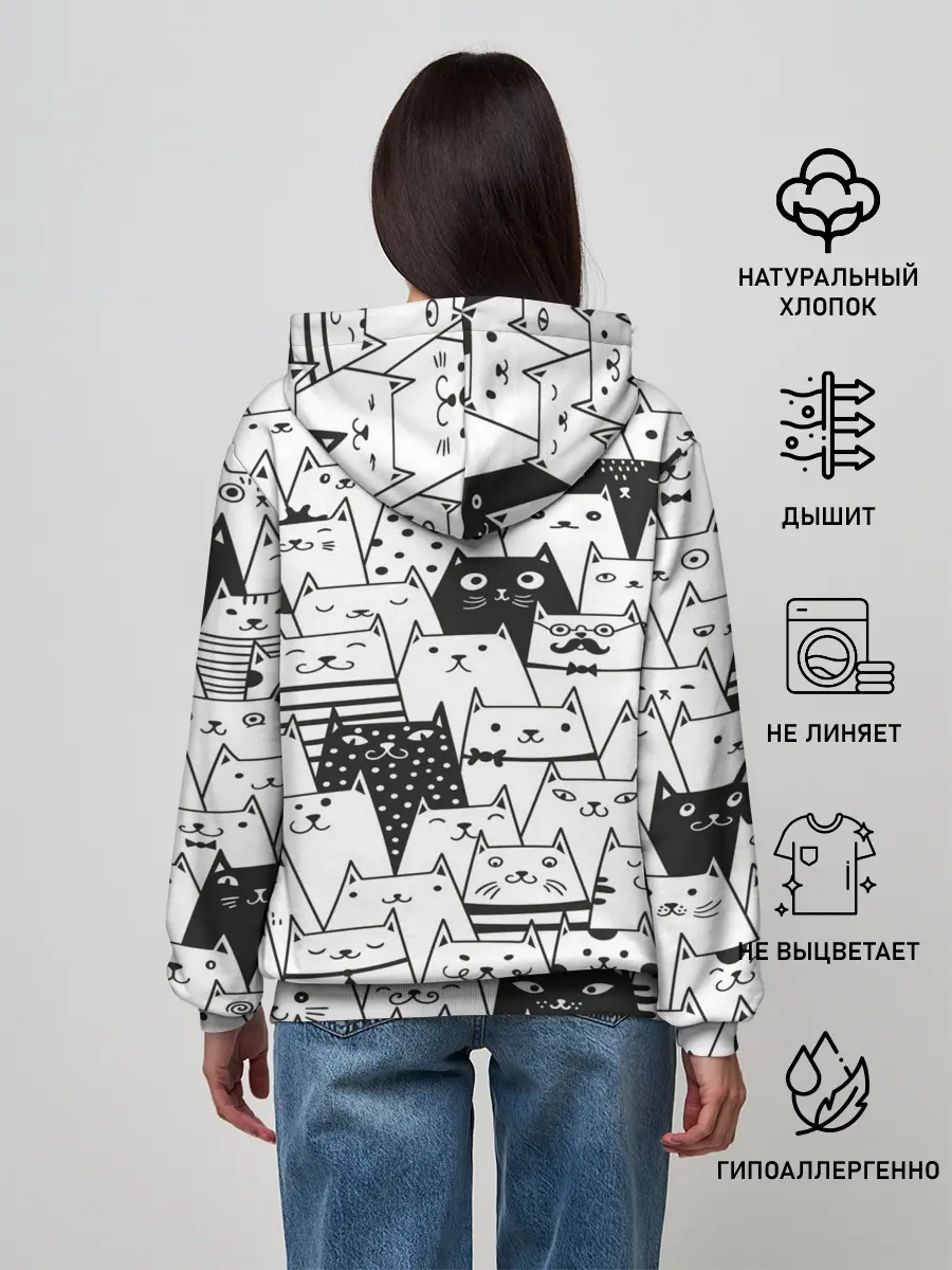 Женское худи / КОТЫ BLACK
