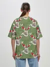 Женская футболка оверсайз / Новогодние олени 2022