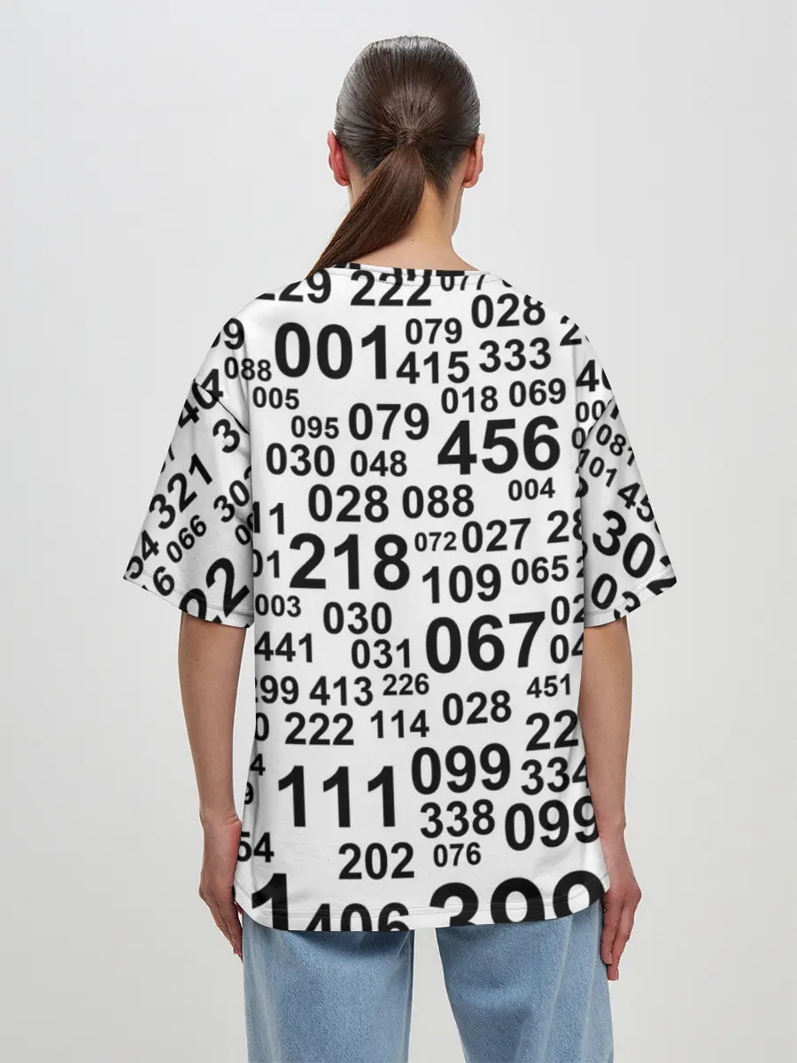 Женская футболка оверсайз / ИГРА В КАЛЬМАРА, ЧИСЛА ИГРОКОВ