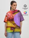Женская футболка оверсайз / Разноцветные ракушки multicolored seashells