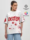 Женская футболка оверсайз / Dexter logo Декстер брызги крови