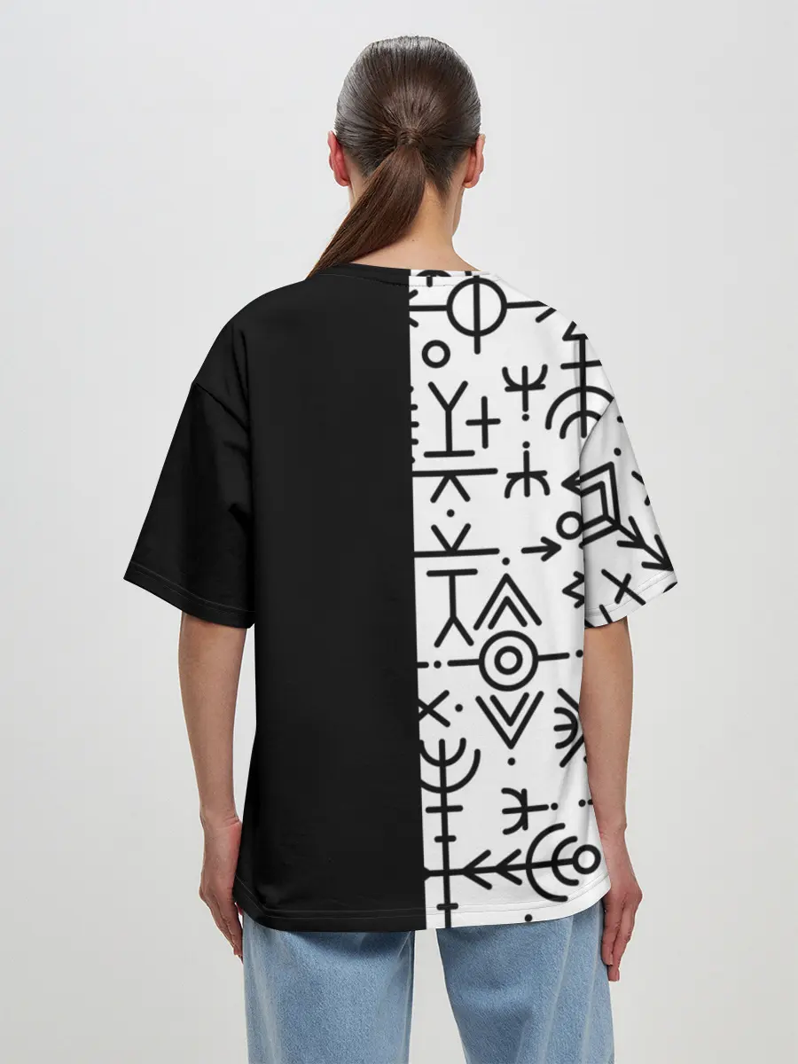 Женская футболка оверсайз / ПАТТЕРН РУНЫ | RUNES
