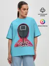 Женская футболка оверсайз / Squid game квадрат - Игра в кальмара