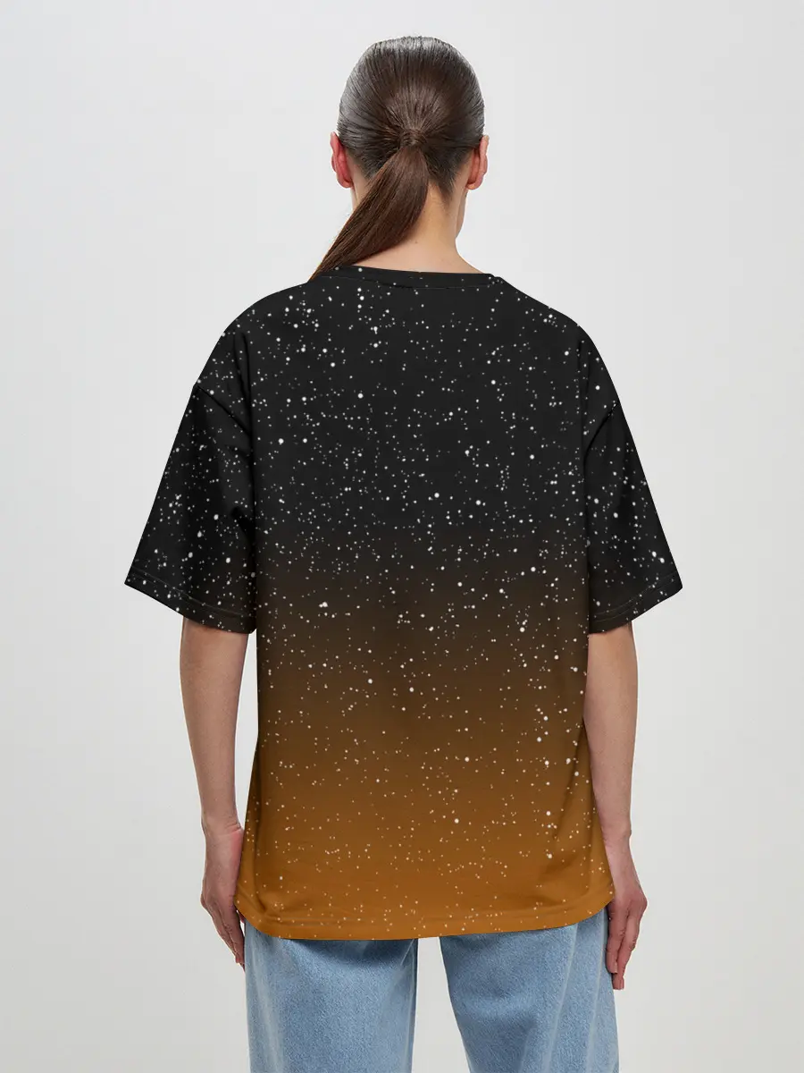 Женская футболка оверсайз / ТЫКВА КОСМОНАВТ | SPACE HALLOWEEN