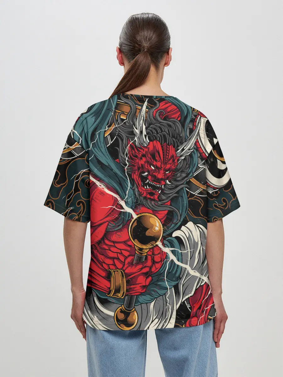 Женская футболка оверсайз / БОГ ГРОМА РАЙДЗИН