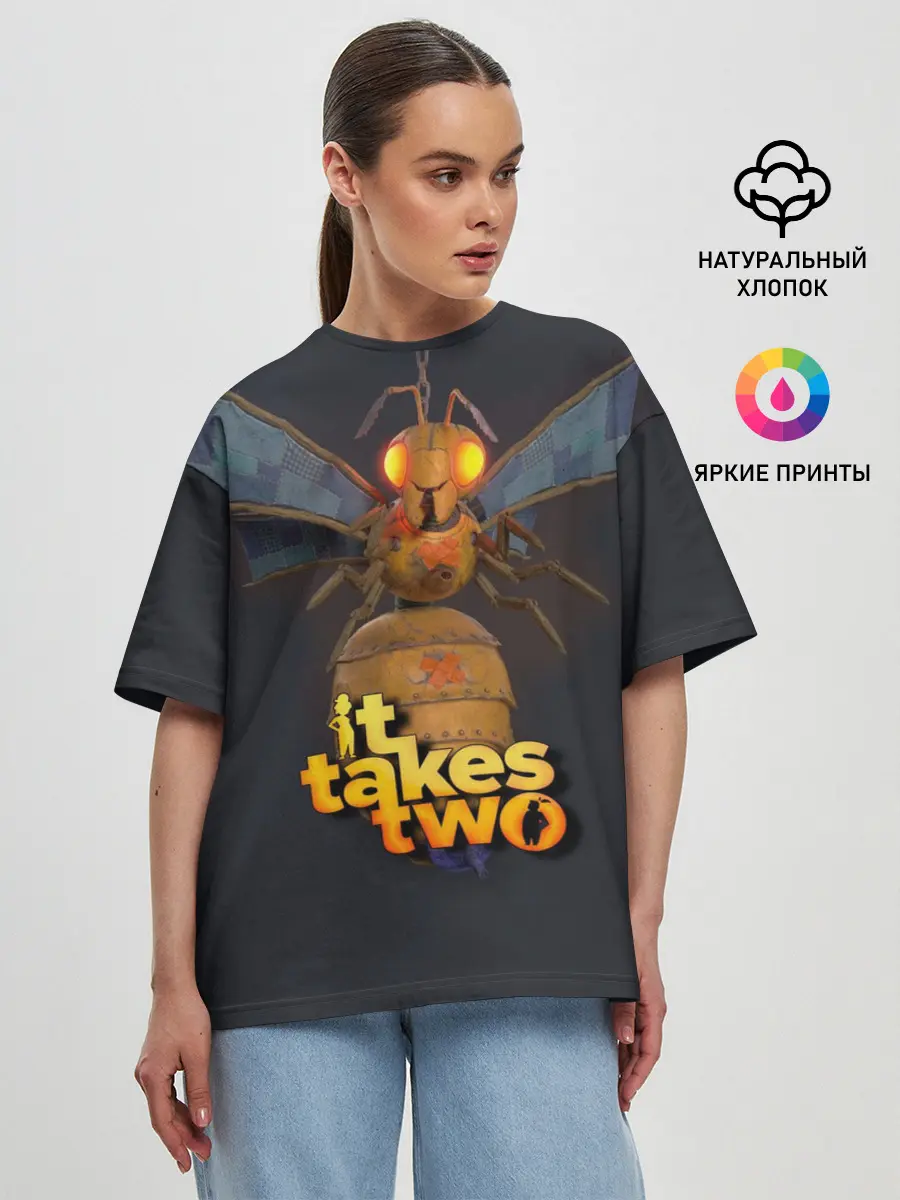 Женская футболка оверсайз / It Takes Two БОСС КОРОЛЕВА ОС