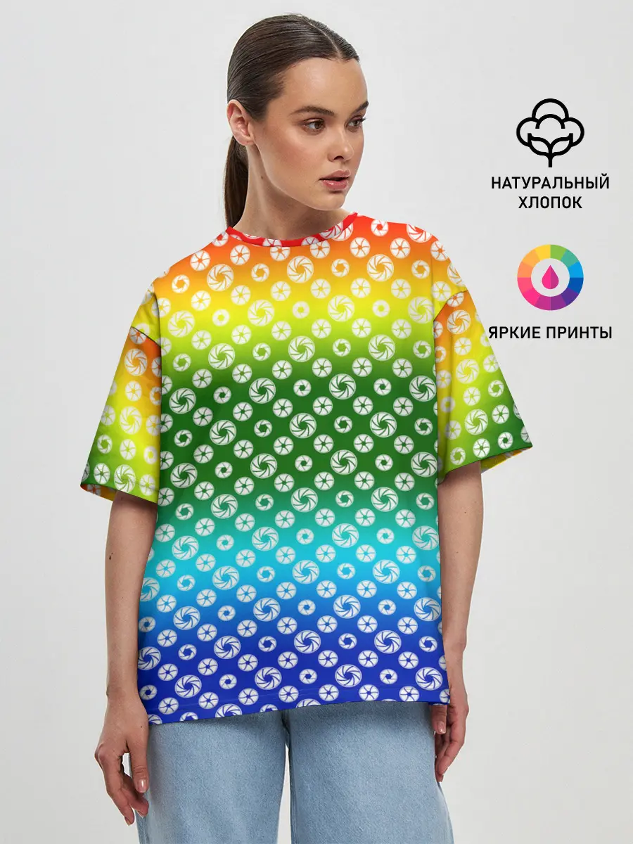 Женская футболка оверсайз / Для фотографов. RGB. Диафрагма.