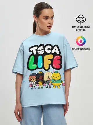 Женская футболка оверсайз / Toca Boca | Тока бока праздник