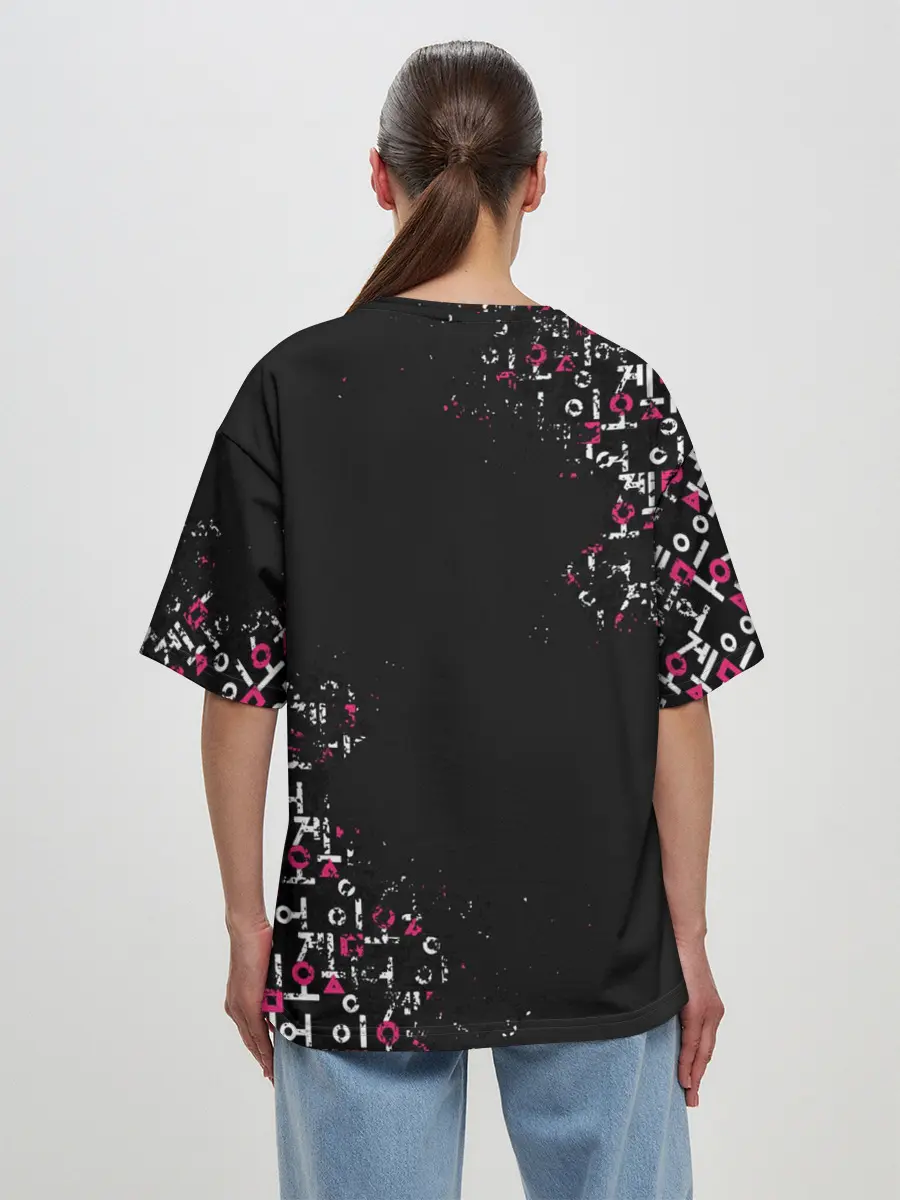 Женская футболка оверсайз / ИГРА В КАЛЬМАРА | SQUID GAME СТРАЖ