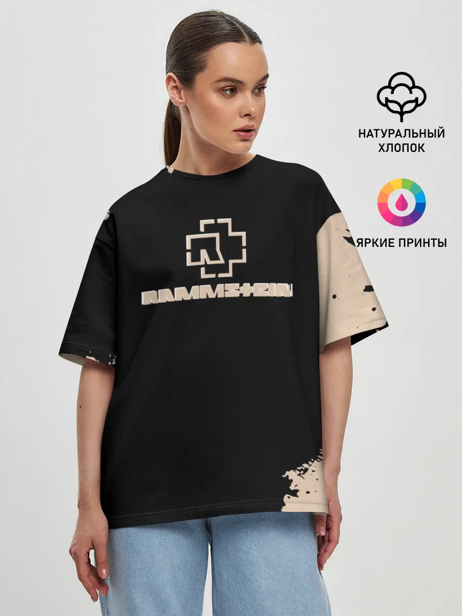 Женская футболка оверсайз / RAMMSTEIN | Рамштайн Рок Лого