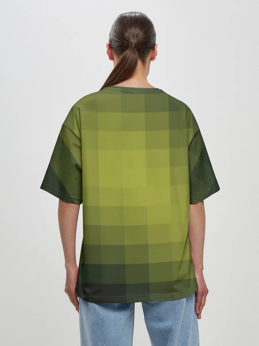 Женская футболка оверсайз / Милитари мозаика