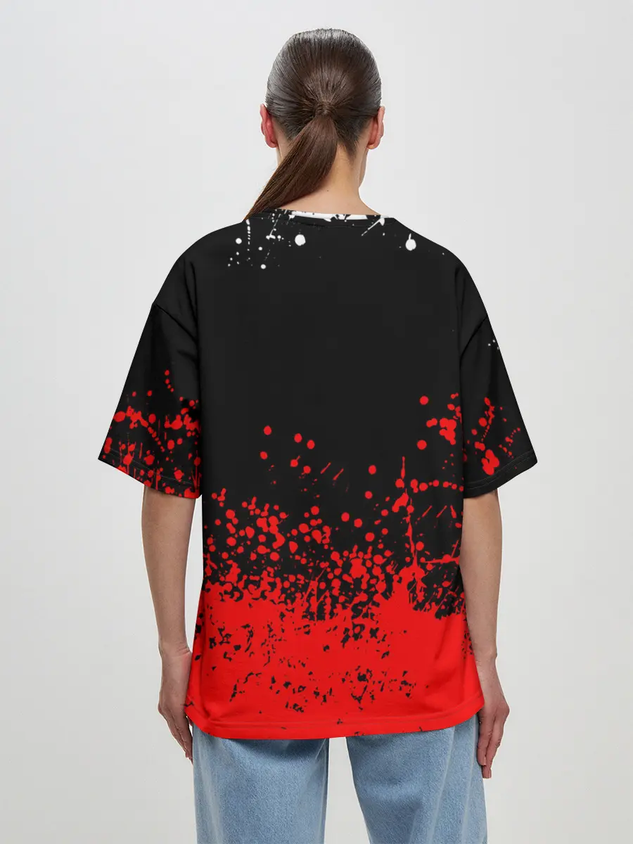Женская футболка оверсайз / Берсерк: Брызги красок.