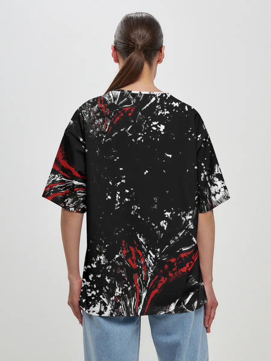 Женская футболка оверсайз / Берсерк Черная маска