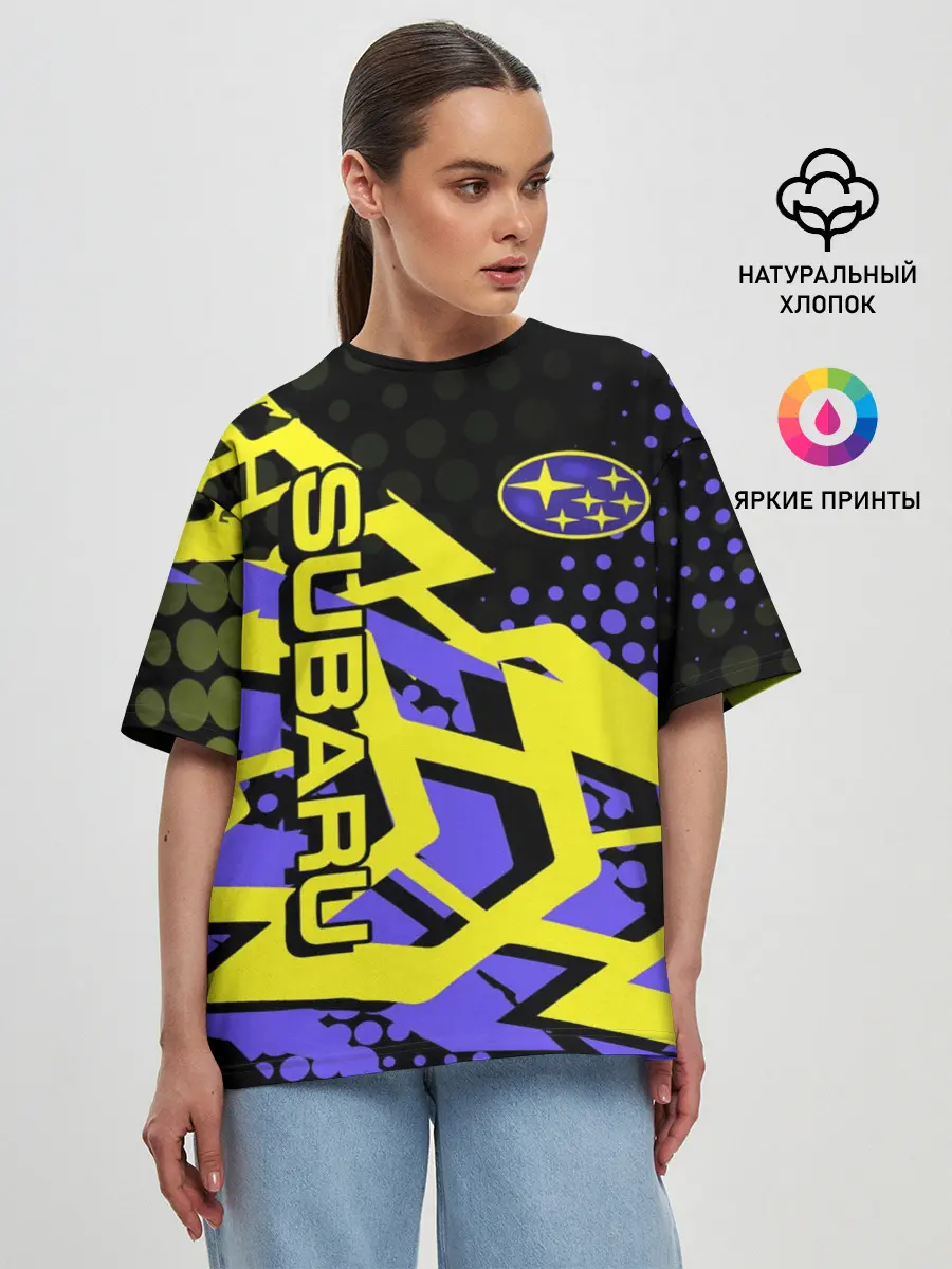 Женская футболка оверсайз / Subaru