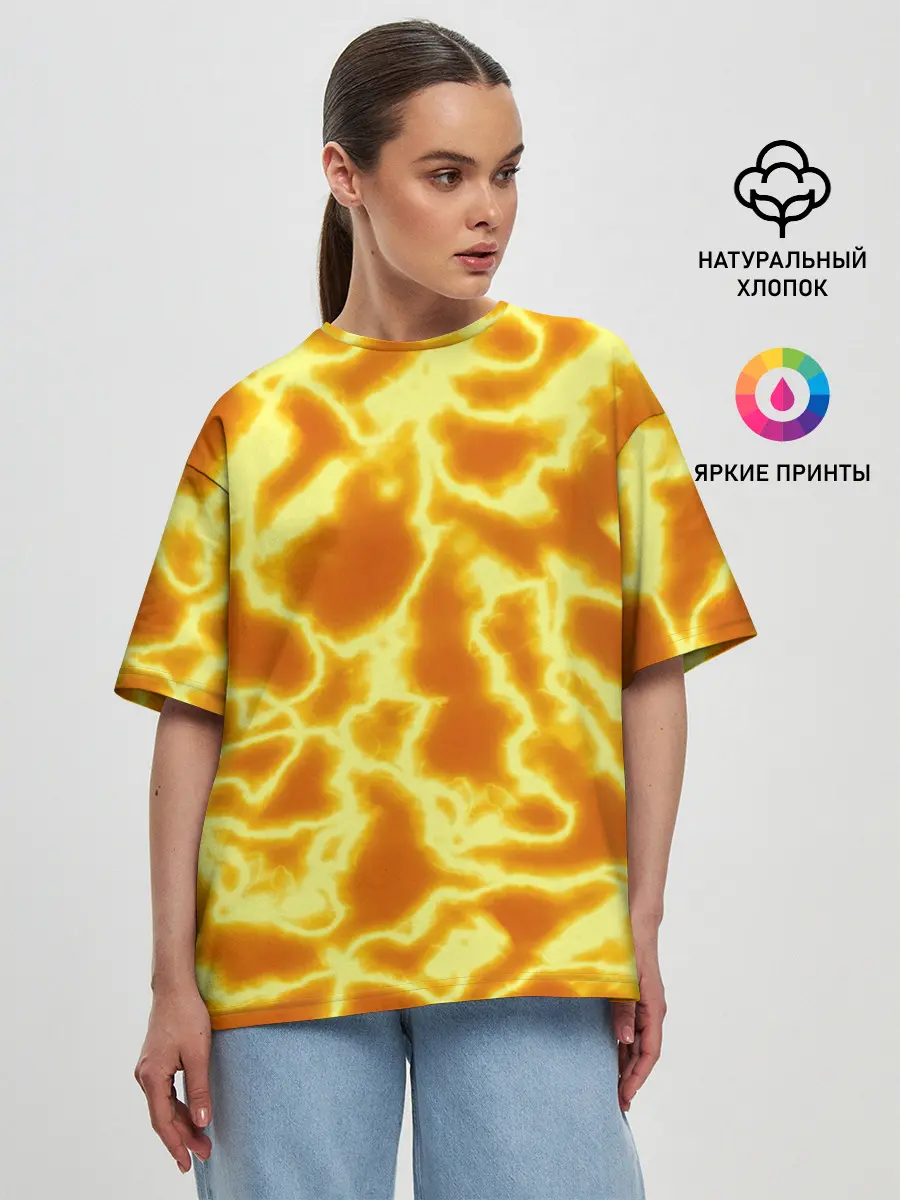 Женская футболка оверсайз / Огненная вспышка