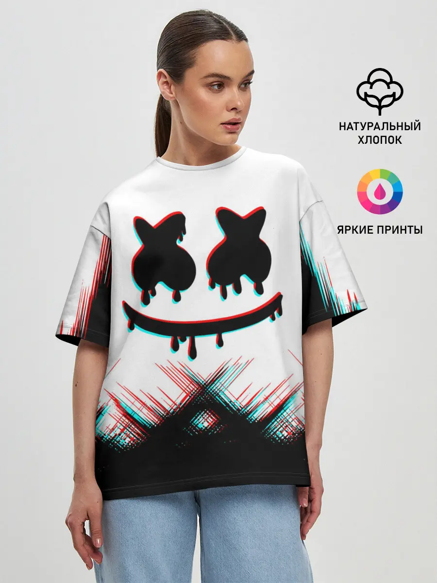 Женская футболка оверсайз / MARSHMELLO HALLOWEEN.