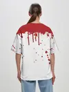 Женская футболка оверсайз / ИГРА В КАЛЬМАРА ПЕРСОНАЖ 067 КРОВЬ