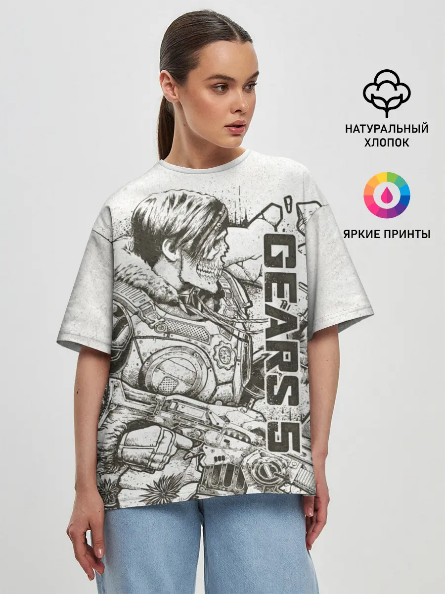 Женская футболка оверсайз / Gears 5
