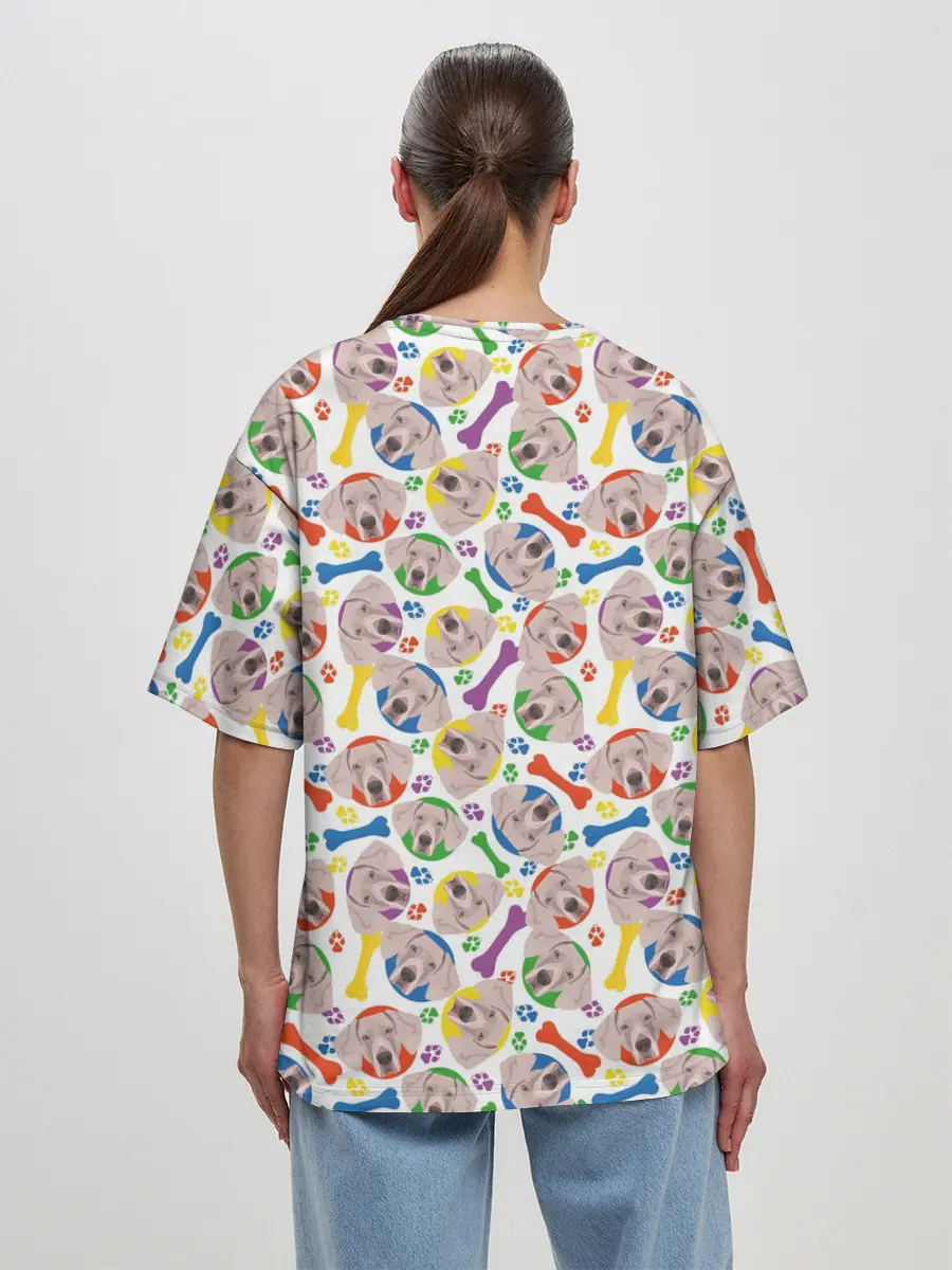 Женская футболка оверсайз / Веймаранер