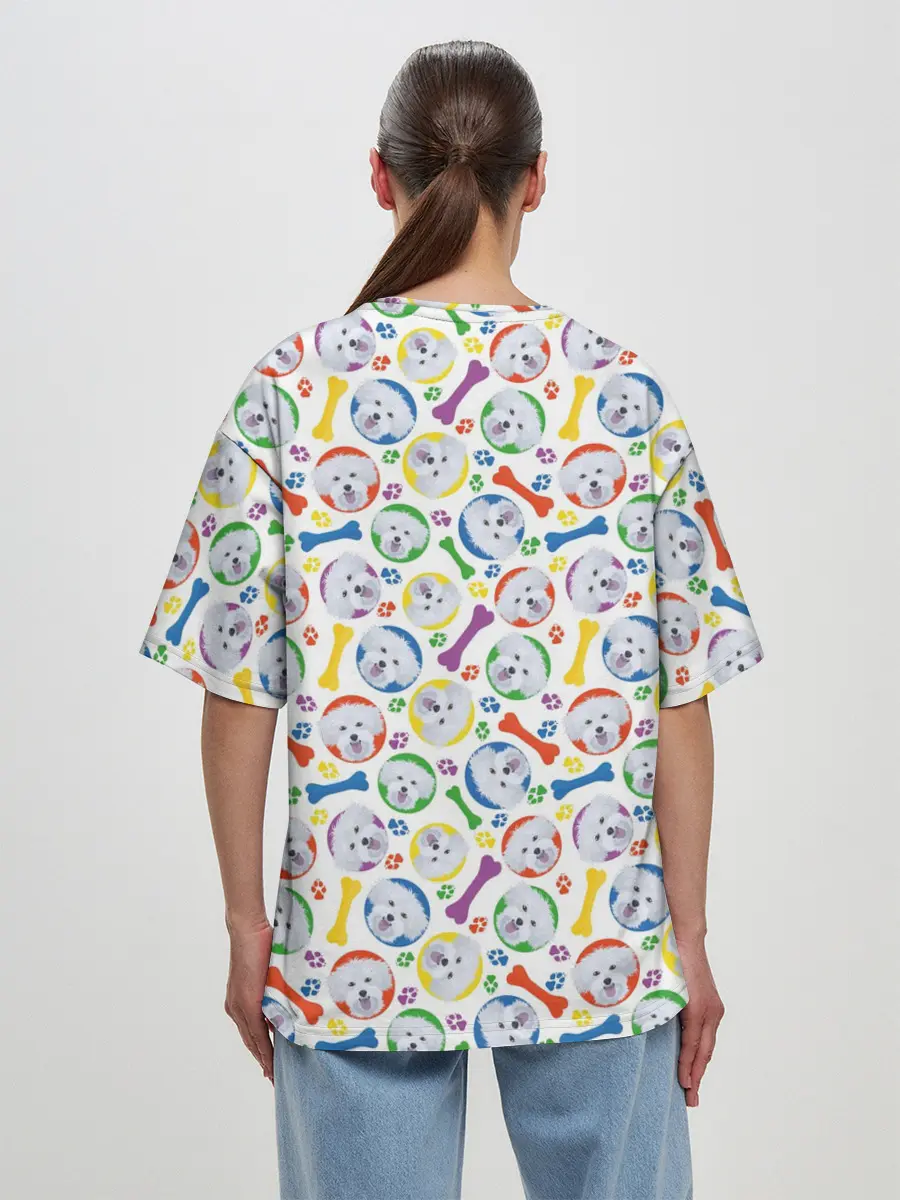 Женская футболка оверсайз / Мальтийская Болонка