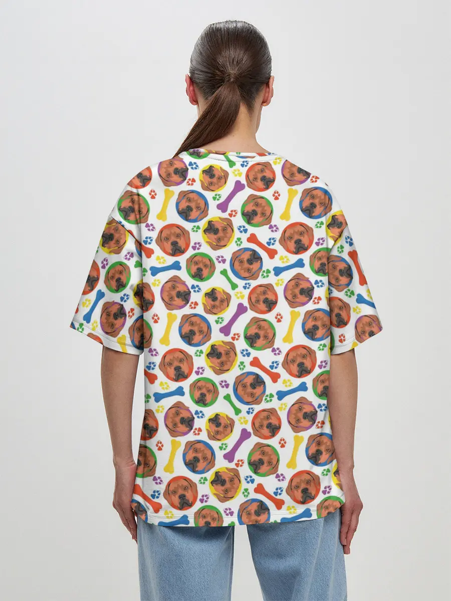 Женская футболка оверсайз / Родезийский Риджбек