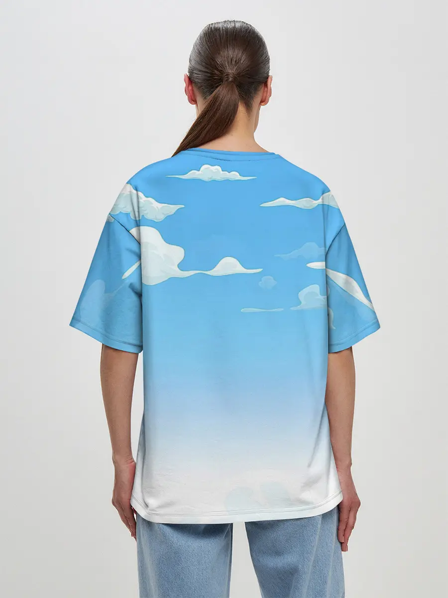 Женская футболка оверсайз / Летнее небо