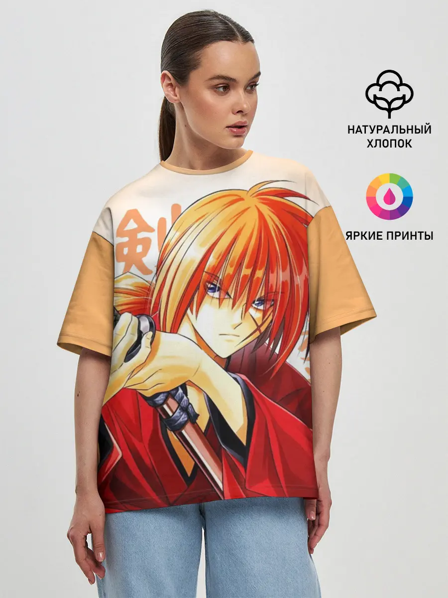 Женская футболка оверсайз / Химура - Бродяга Кэнсин