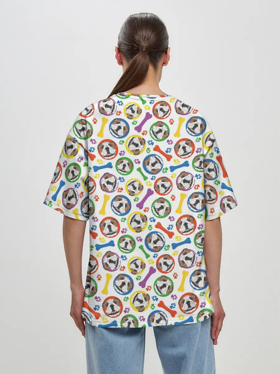 Женская футболка оверсайз / Английский Бульдог