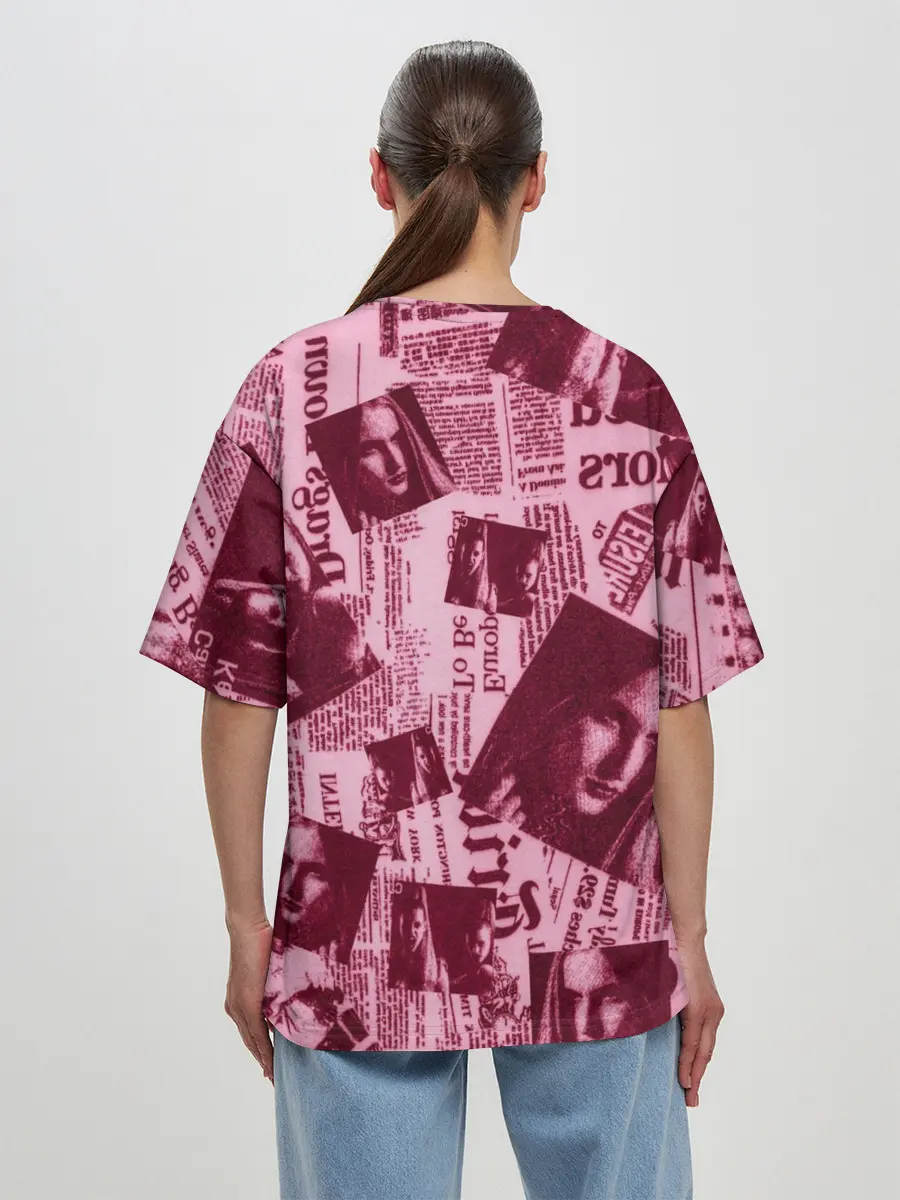 Женская футболка оверсайз / newspaper fashion