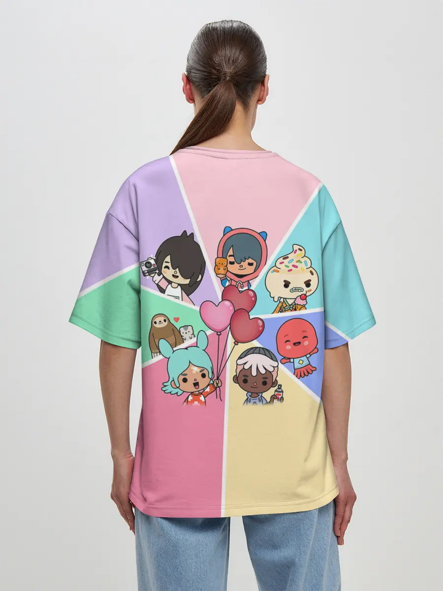 Женская футболка оверсайз / TOCA BOCA WORLD HEROES / ТОКА БОКА