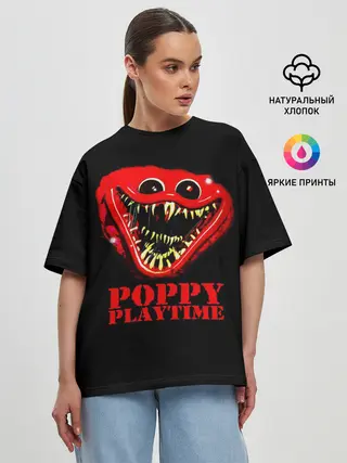 Женская футболка оверсайз / ХАГГИ ВАГГИ Poppy Playtime