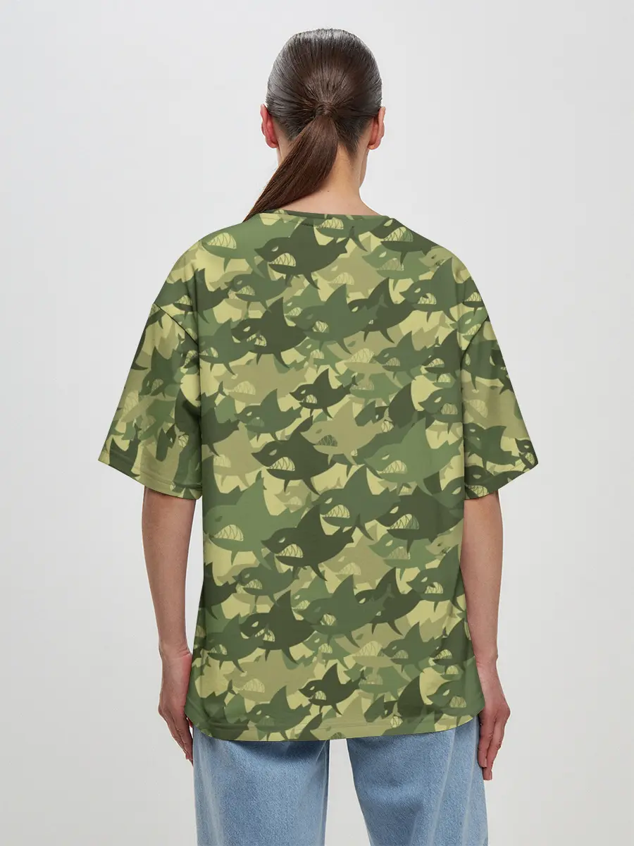 Женская футболка оверсайз / Акулы