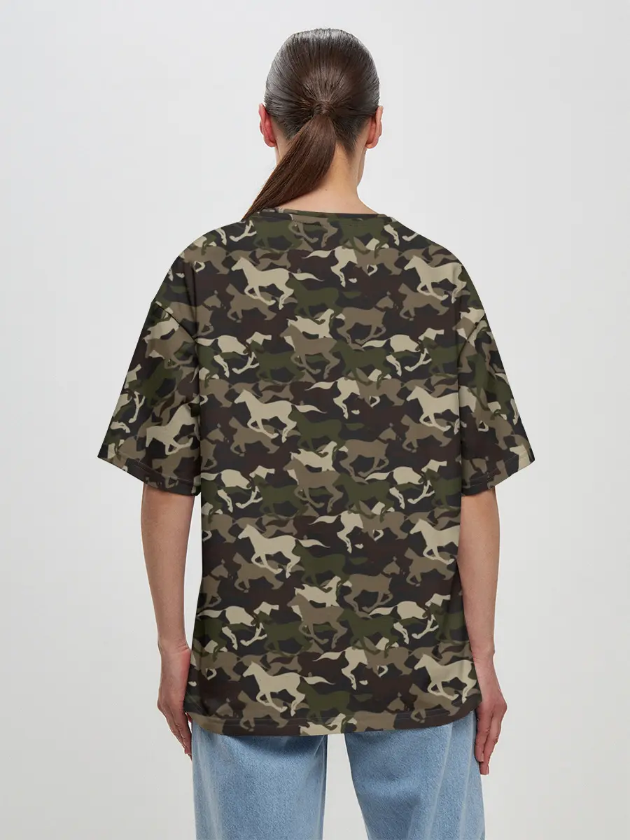 Женская футболка оверсайз / Лошади