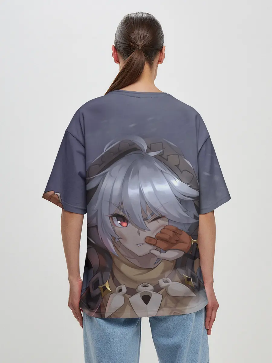 Женская футболка оверсайз / Genshin Impact: Razor Genshin.