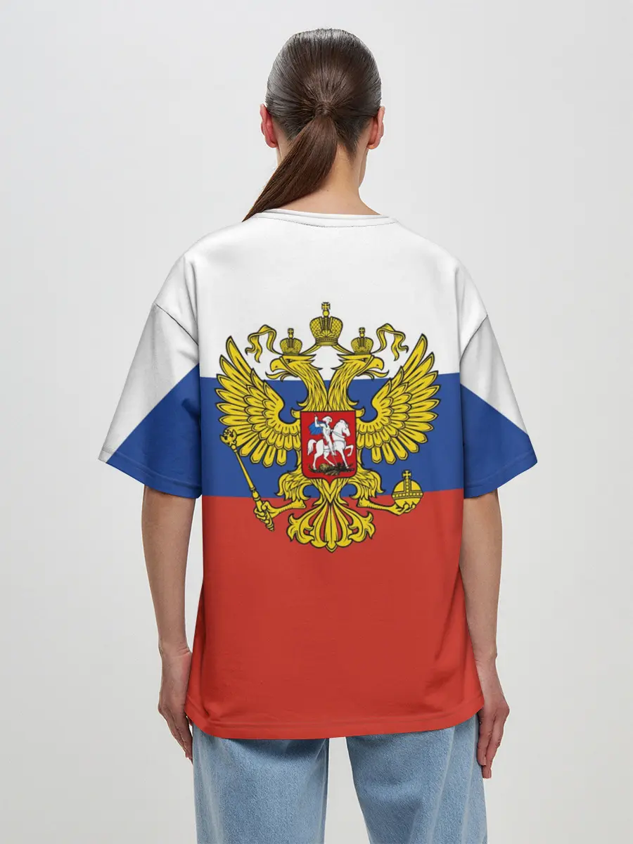 Женская футболка оверсайз / Вперёд Россия!