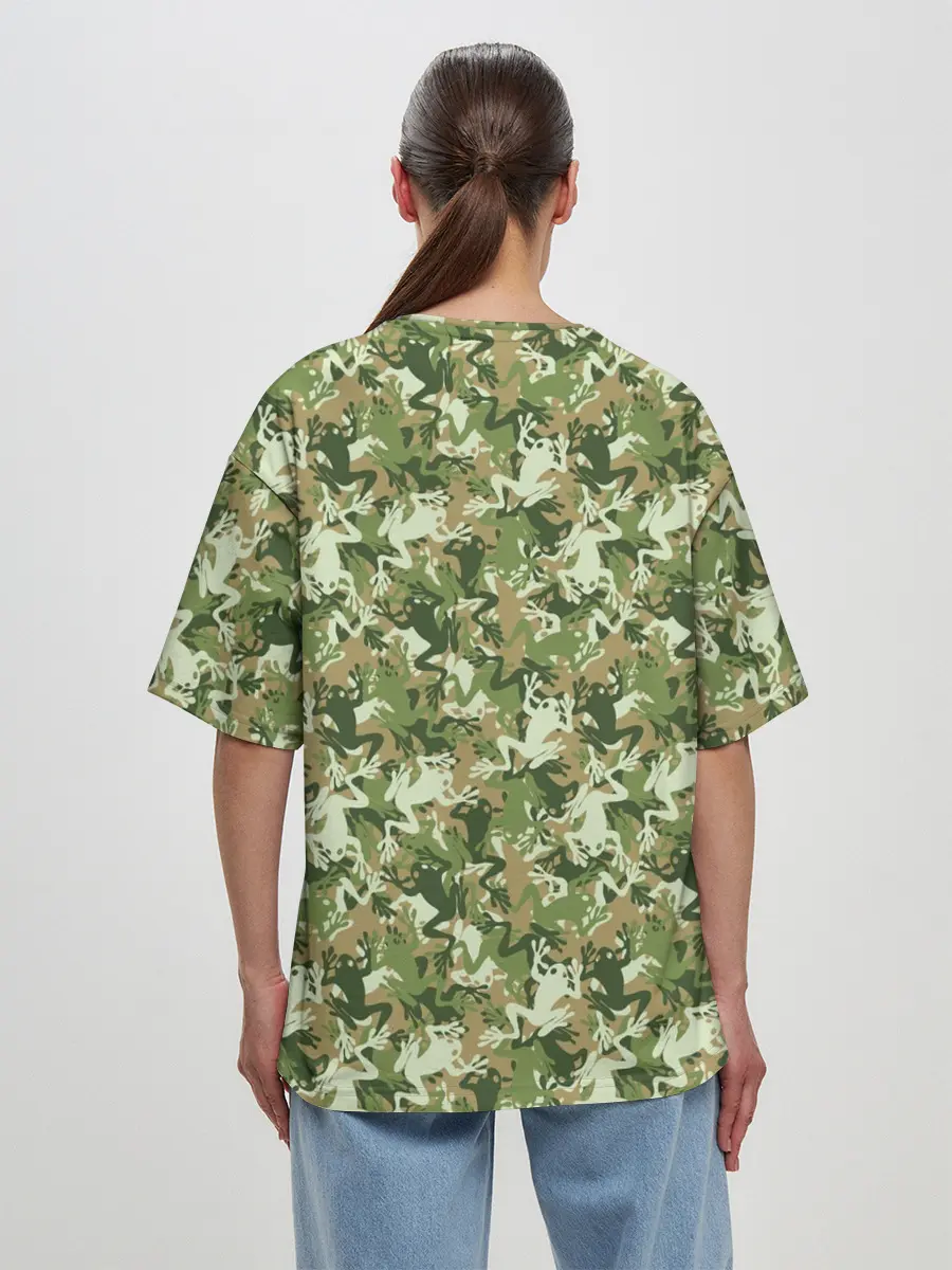 Женская футболка оверсайз / Лягушки