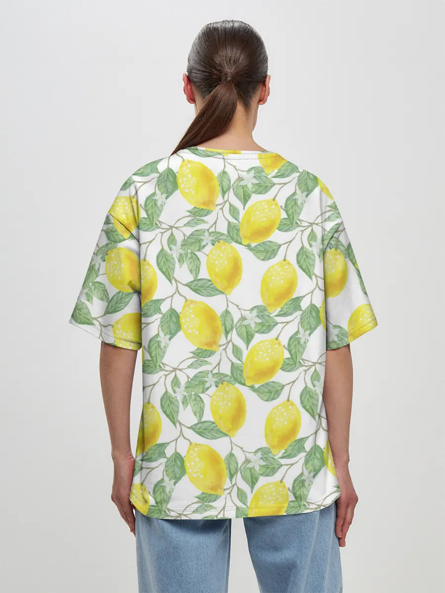 Женская футболка оверсайз / Лимоны 3d