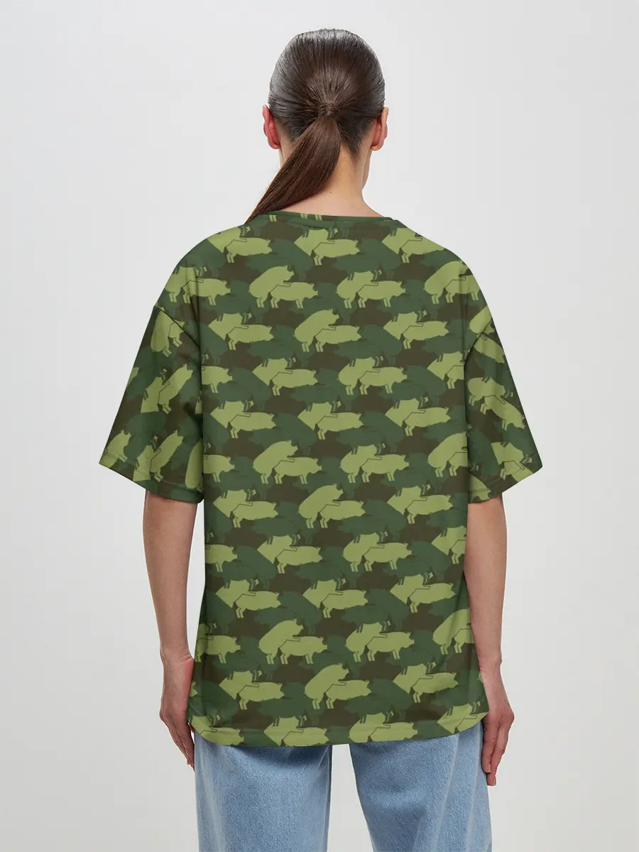 Женская футболка оверсайз / Свиньи 18+