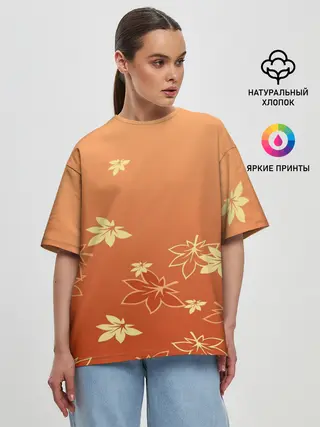 Женская футболка оверсайз / КАДЗУХА | KAZUHA | КРАСНЫЙ КЛЕН