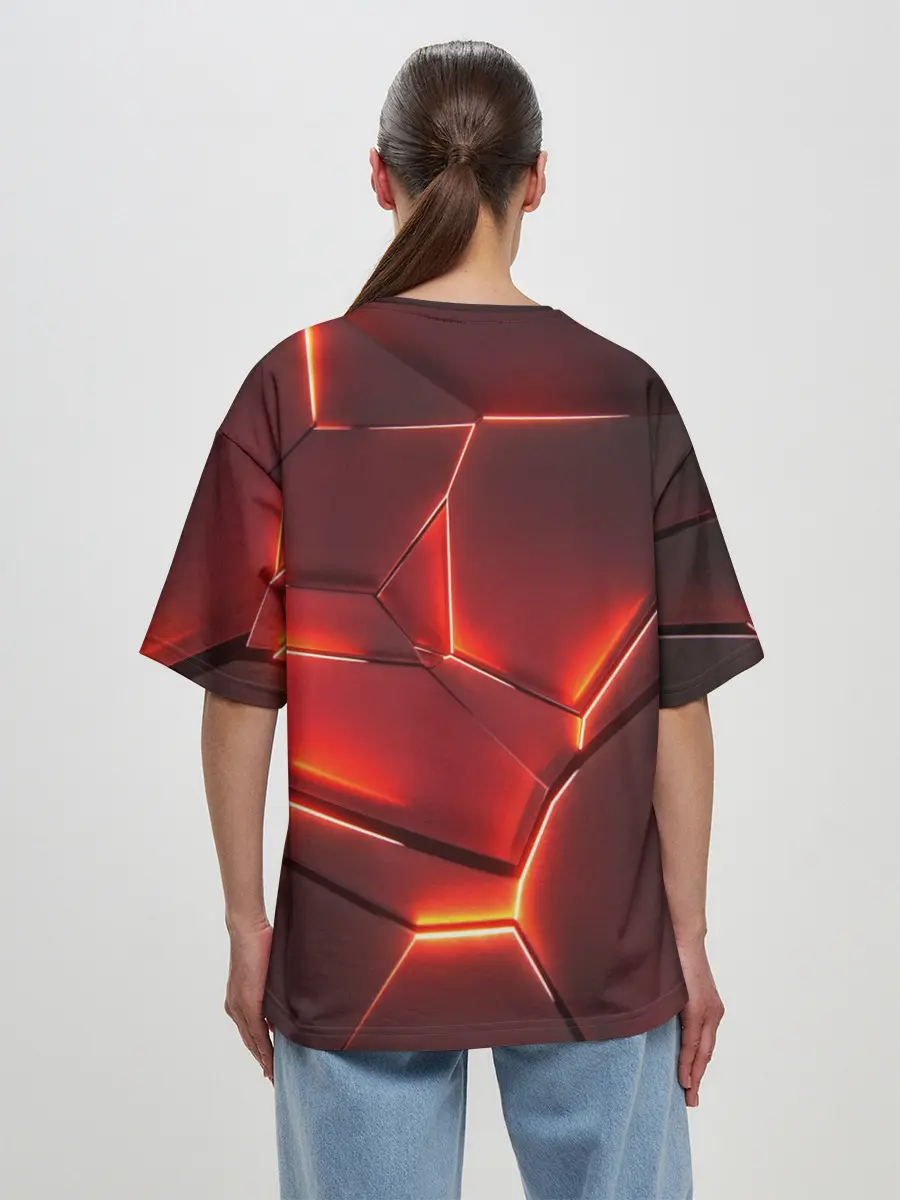 Женская футболка оверсайз / ПЛИТЫ НА НЕОНЕ