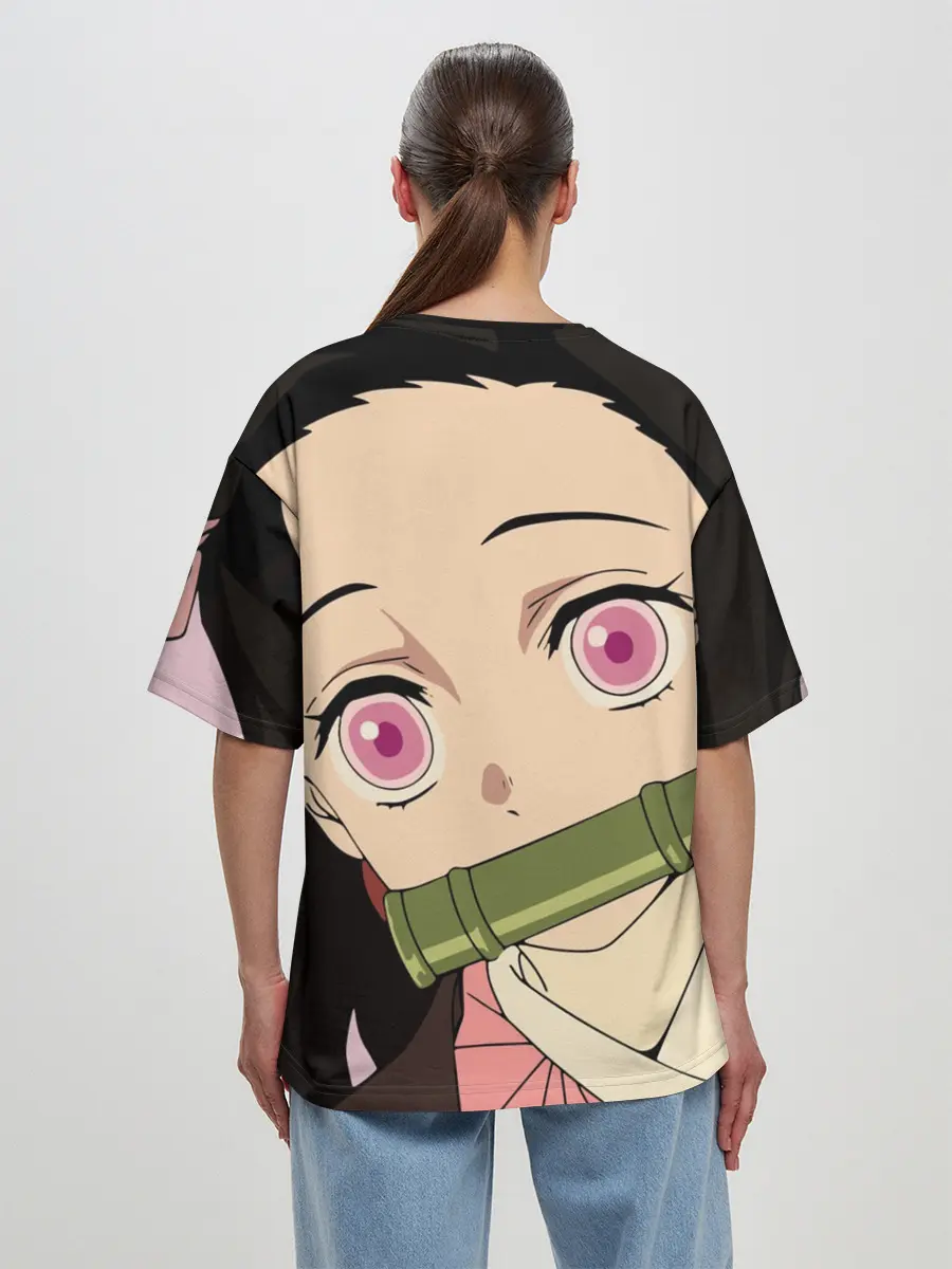 Женская футболка оверсайз / Незуко, Nezuko