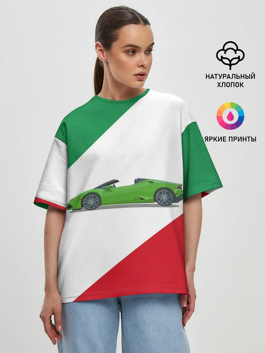 Женская футболка оверсайз / Lamborghini